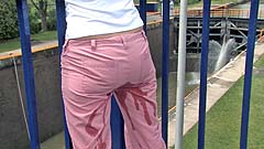 Georgia wetting her pants next to some locks