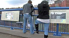 Beth and Mela look at the Genesee River Gorge